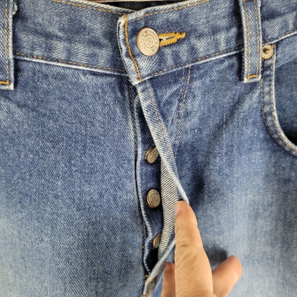 SILVER | high waist straight leg button fly 100% cotton mom jeans - Picture 5 of 10